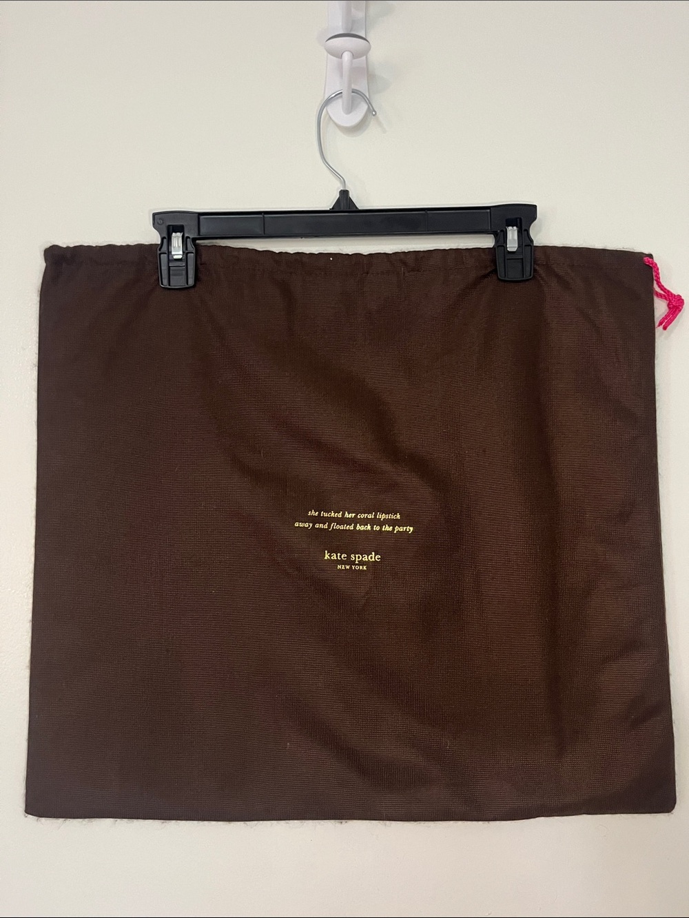 Kate Spade New York Brown Handbag Dust Bag with Quote